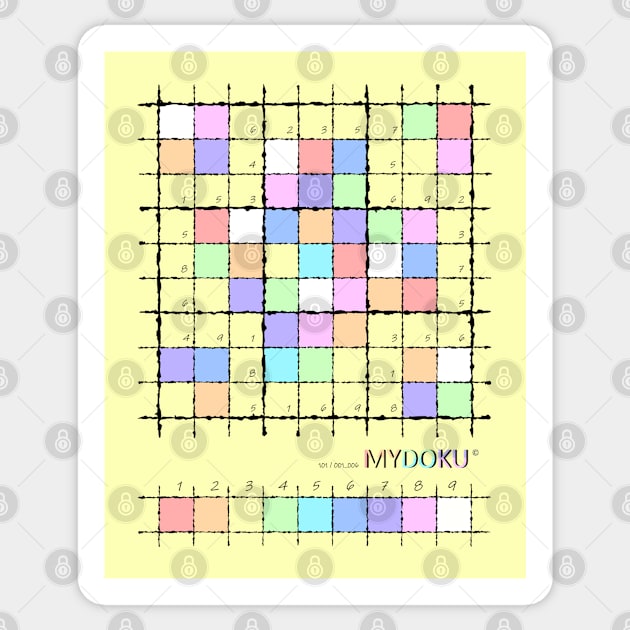 Mydoku_101_001_006_F: Sudoku, Sudoku coloring, logic, logic puzzle, holiday puzzle, fun, away from screen Sticker by Mydoku